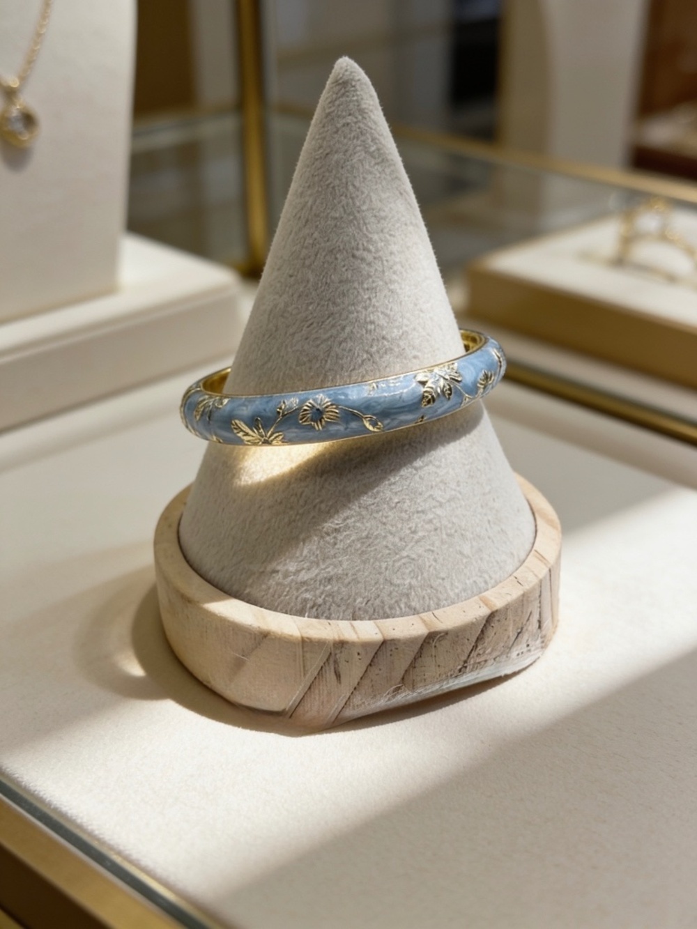 Just Blue Flower Enamel Cloisonne Bracelet Bangle